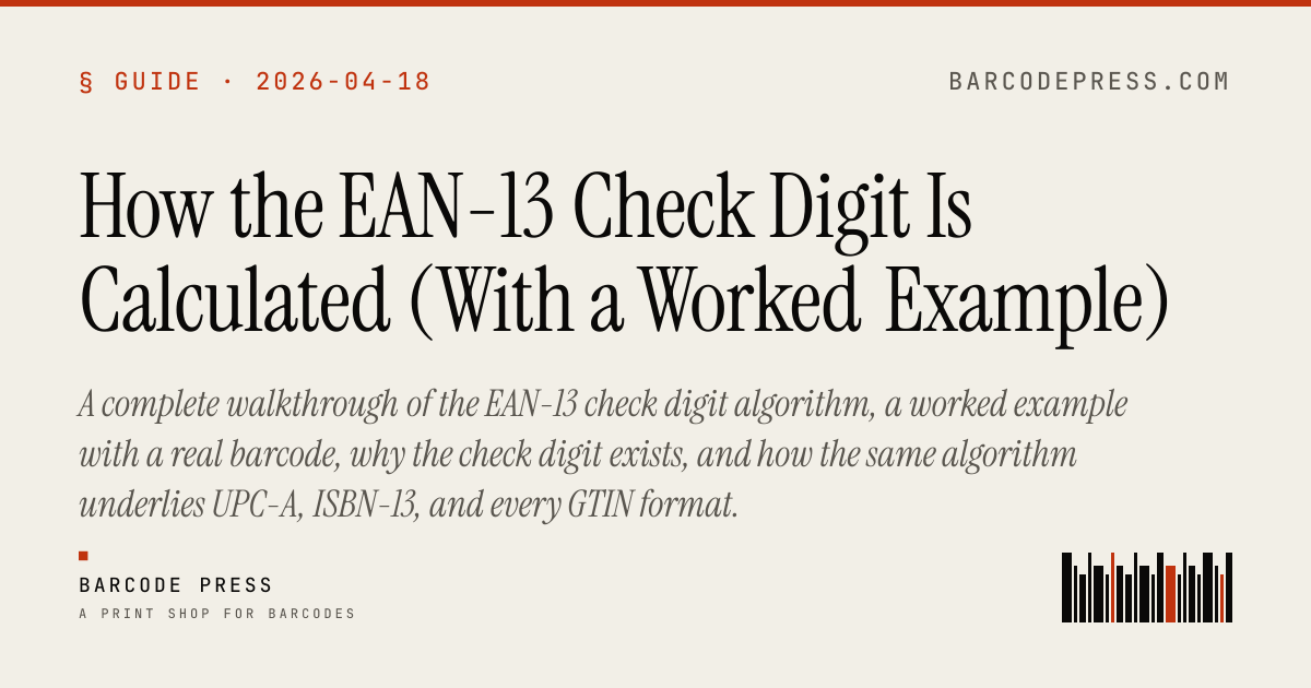 How the EAN-13 Check Digit Is Calculated (With a Worked Example ...